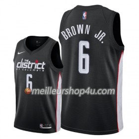 Maillot Basket Homme Washington Wizards Troy Brown Jr. 6 2018-19 Nike City Edition Noir Swingman